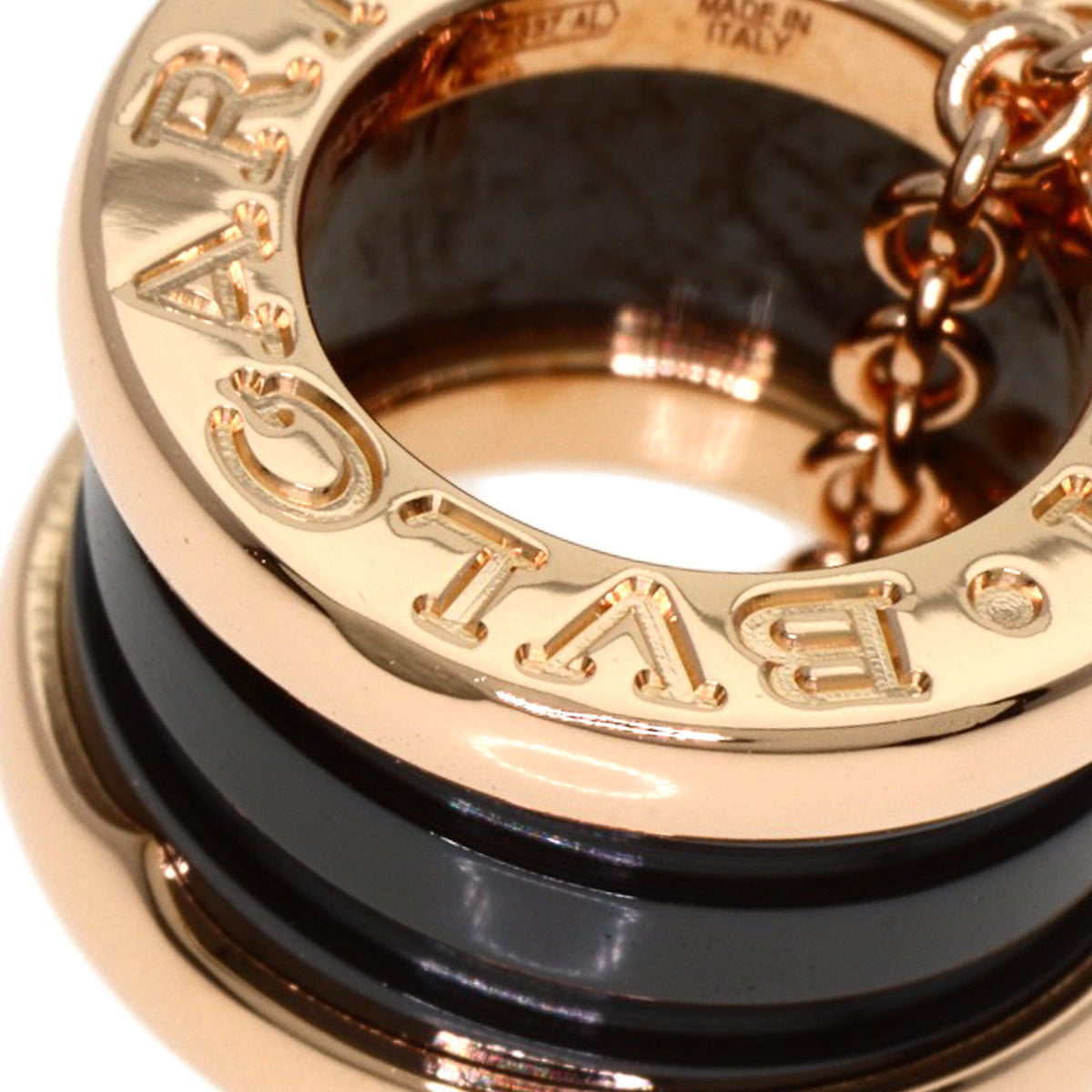 BVLGARI B.zero1 Black Ceramic Necklace K18 Pink Gold Ladies [Used]