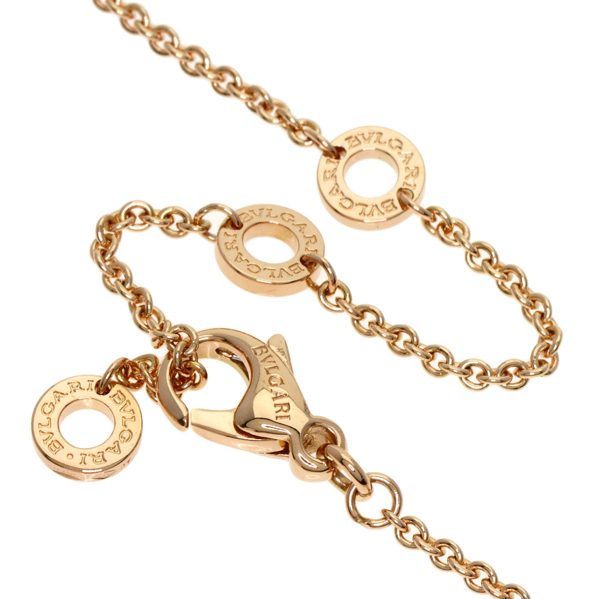 BVLGARI B.zero1 White Ceramic Necklace K18 Pink Gold Ladies [Used]