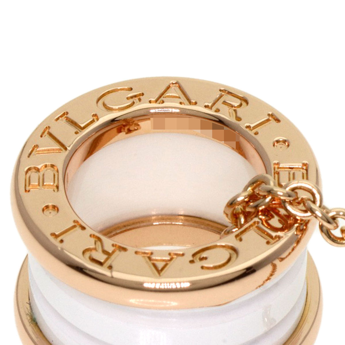 BVLGARI B.zero1 White Ceramic Necklace K18 Pink Gold Ladies [Used]