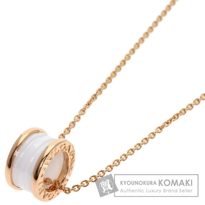 BVLGARI B.zero1 White Ceramic Necklace K18 Pink Gold Ladies [Used]