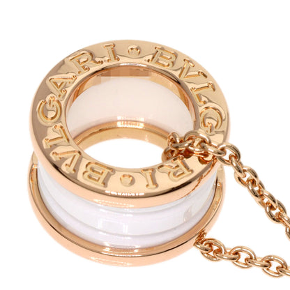 BVLGARI B.zero1 White Ceramic Necklace K18 Pink Gold Ladies [Used]