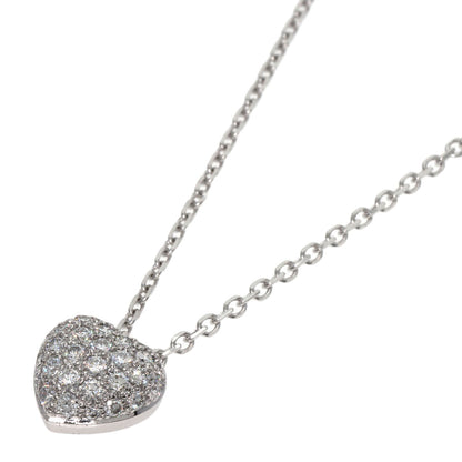 CARTIER Heart Pave Diamond Necklace K18 White Gold Ladies [Used]
