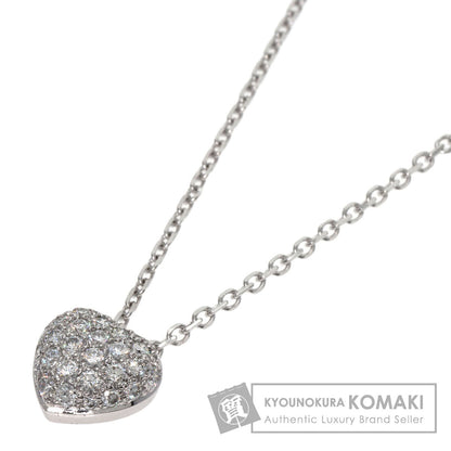 CARTIER Heart Pave Diamond Necklace K18 White Gold Ladies [Used]