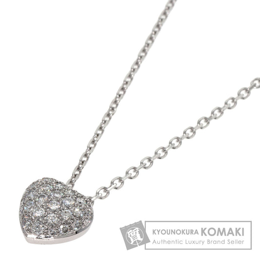 CARTIER Heart Pave Diamond Necklace K18 White Gold Ladies [Used]