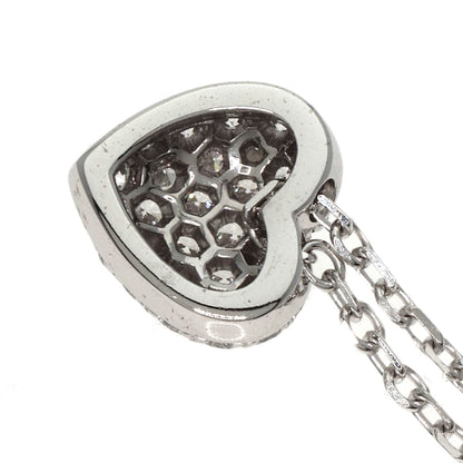 CARTIER Heart Pave Diamond Necklace K18 White Gold Ladies [Used]