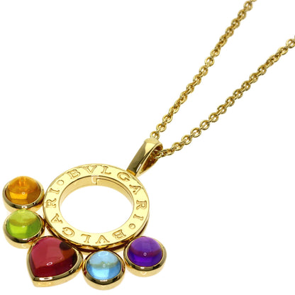 BVLGARI allegra multicolor stone Necklace K18 Yellow Gold Ladies [Used]