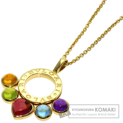 BVLGARI allegra multicolor stone Necklace K18 Yellow Gold Ladies [Used]