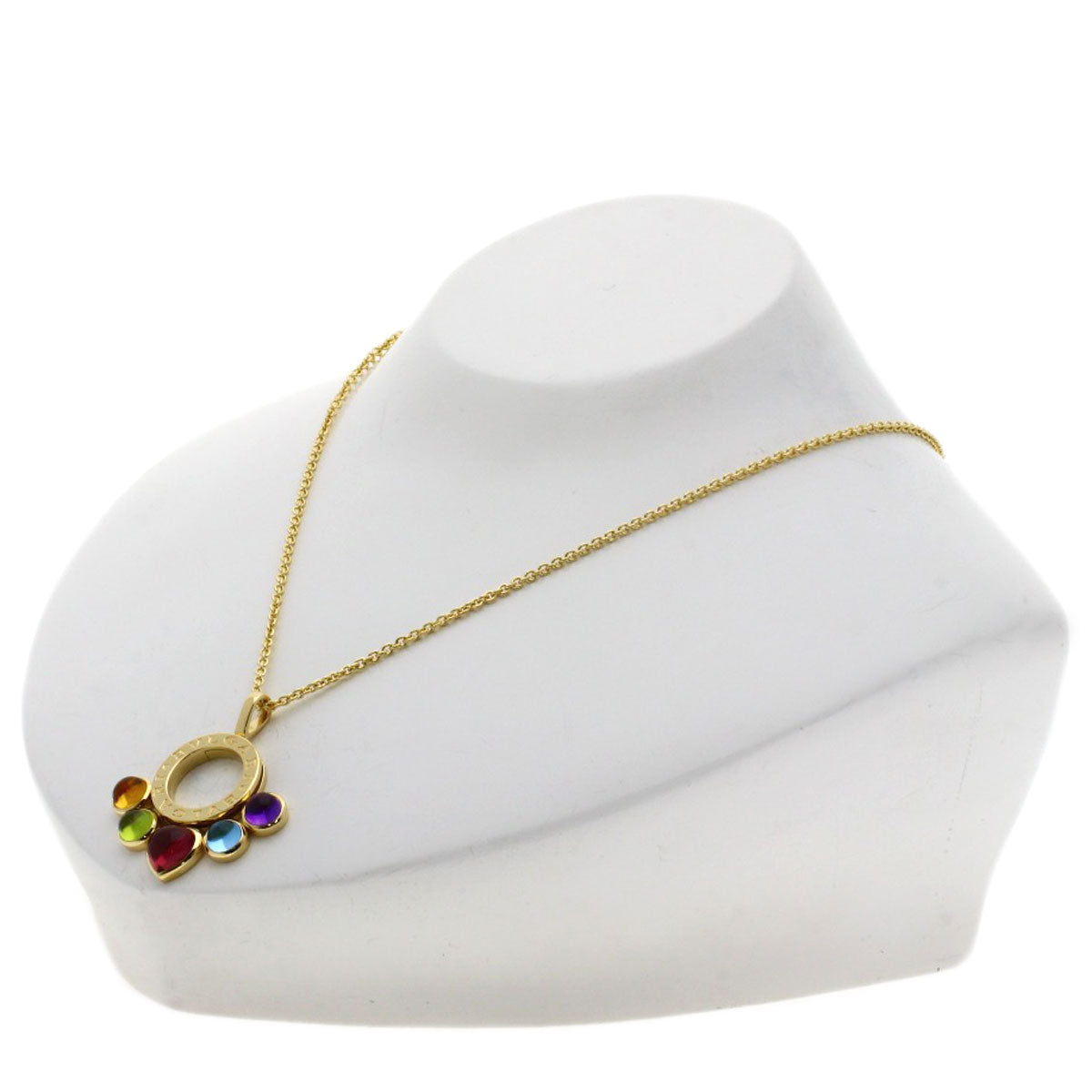 BVLGARI allegra multicolor stone Necklace K18 Yellow Gold Ladies [Used]