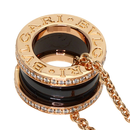 BVLGARI B.zero1 Black Ceramic Diamond Necklace K18 Pink Gold Ladies [Used]