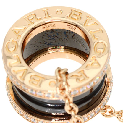 BVLGARI B.zero1 Black Ceramic Diamond Necklace K18 Pink Gold Ladies [Used]