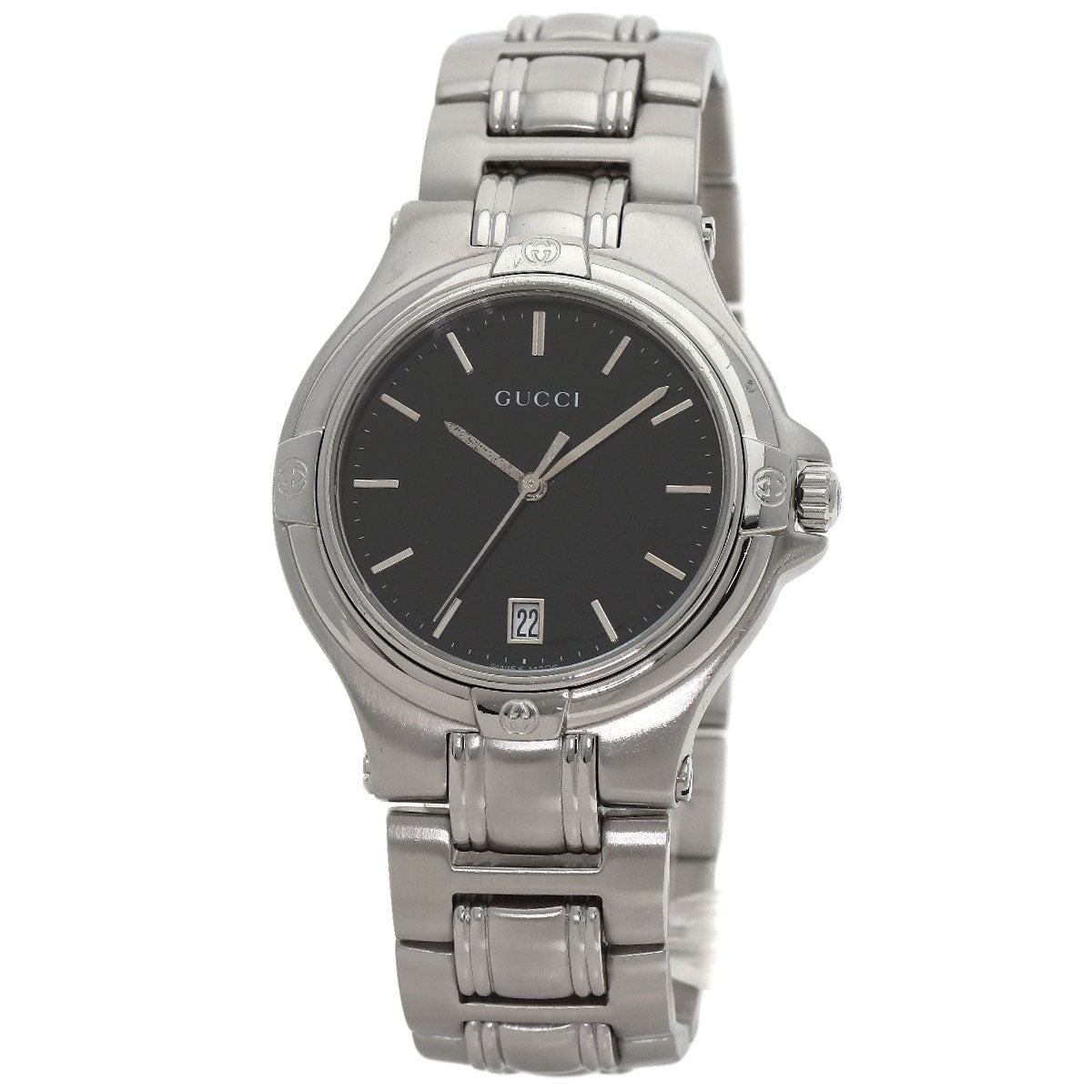 GUCCI Round face Watches Stainless Steel/Stainless Steel mens
