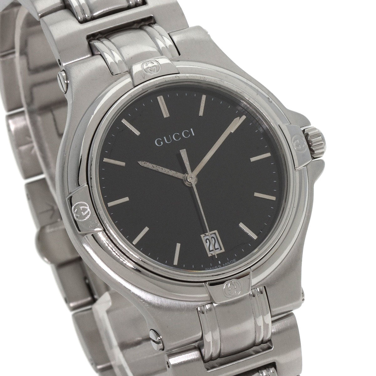 GUCCI Round face Watches Stainless Steel/Stainless Steel mens