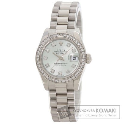 ROLEX Datejust 10P Bezel Diamond Ice Blue Watches 179136G Platinum/PT Ladies