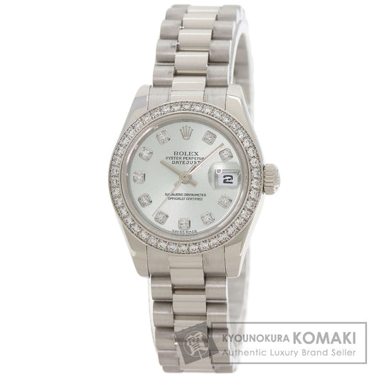 ROLEX Datejust 10P Bezel Diamond Ice Blue Watches 179136G Platinum/PT Ladies