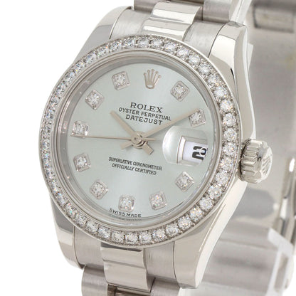 ROLEX Datejust 10P Bezel Diamond Ice Blue Watches 179136G Platinum/PT Ladies