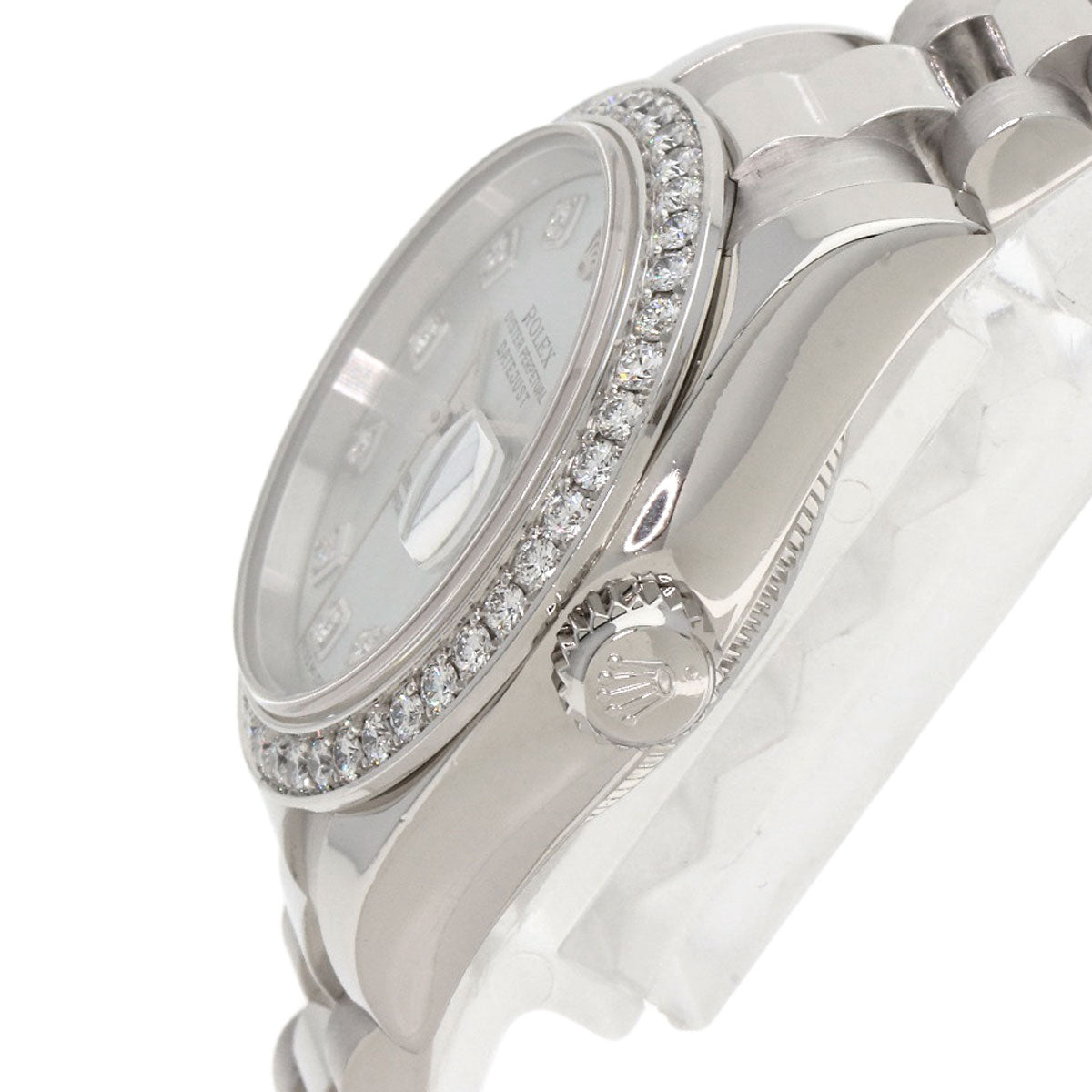 ROLEX Datejust 10P Bezel Diamond Ice Blue Watches 179136G Platinum/PT Ladies