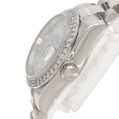 ROLEX Datejust 10P Bezel Diamond Ice Blue Watches 179136G Platinum/PT Ladies