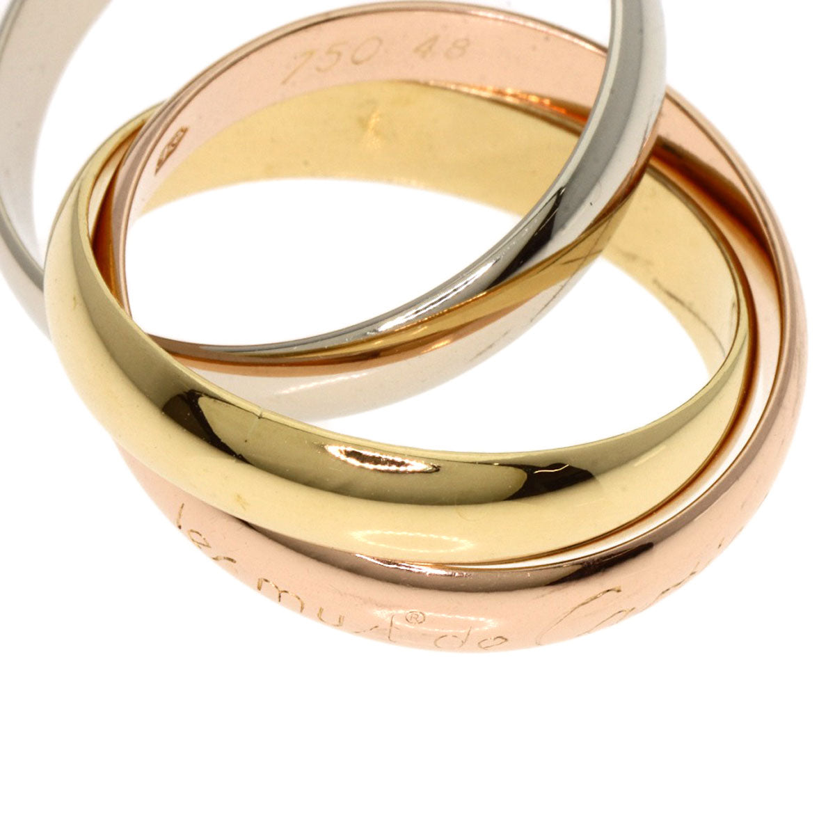 CARTIER Trinity #48 Ring K18 Yellow Gold 18K Pink GoldLadies [Used]