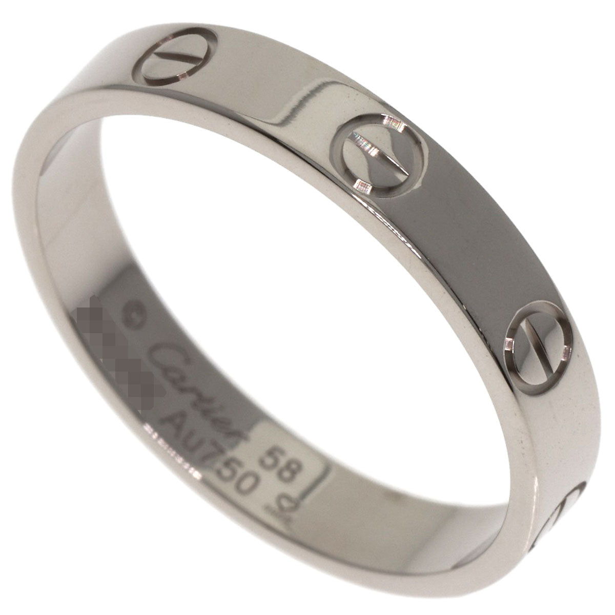 CARTIER mini love ring #58 Ring K18 White Gold Ladies [Used]