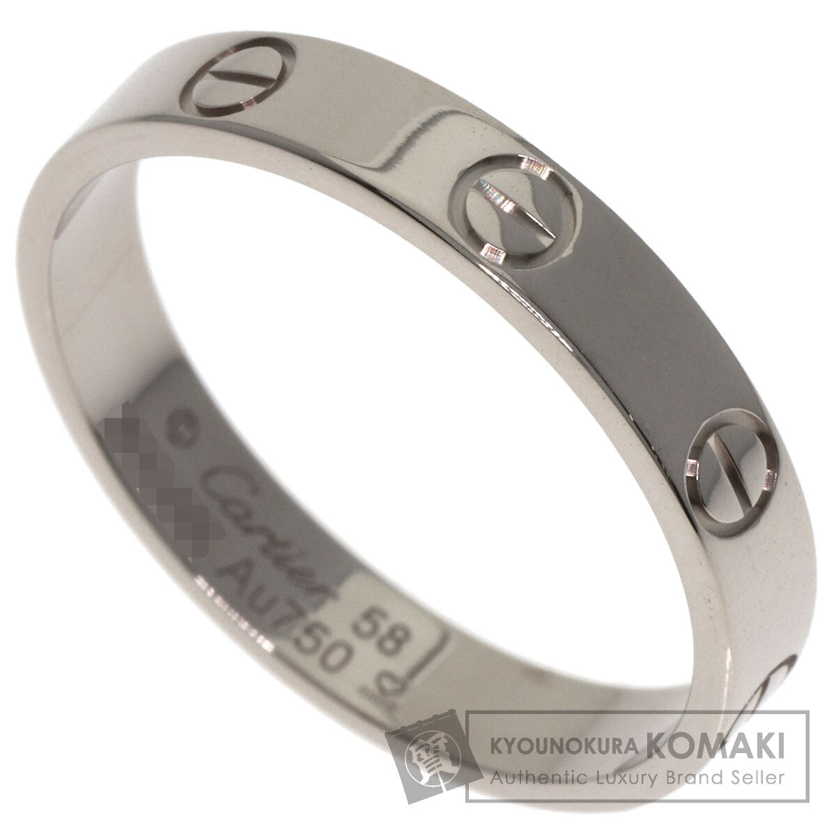 CARTIER mini love ring #58 Ring K18 White Gold Ladies [Used]
