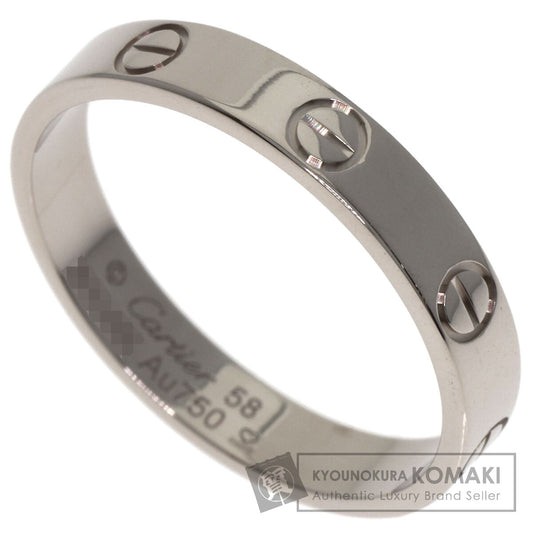CARTIER mini love ring #58 Ring K18 White Gold Ladies [Used]