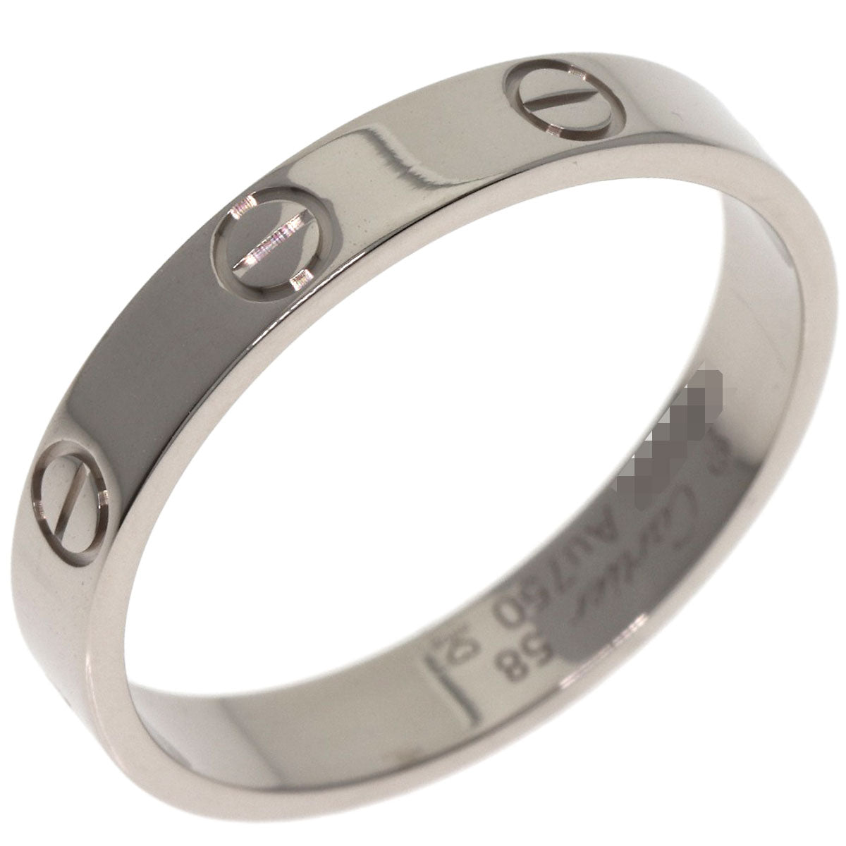 CARTIER mini love ring #58 Ring K18 White Gold Ladies [Used]