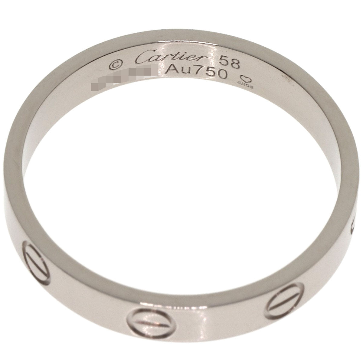 CARTIER mini love ring #58 Ring K18 White Gold Ladies [Used]