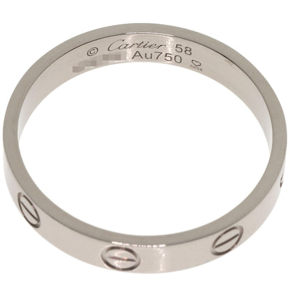 CARTIER mini love ring #58 Ring K18 White Gold Ladies [Used]