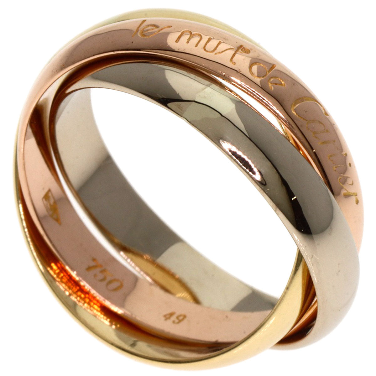 CARTIER Trinity #49 Ring K18 Yellow Gold 18K Pink GoldLadies [Used]