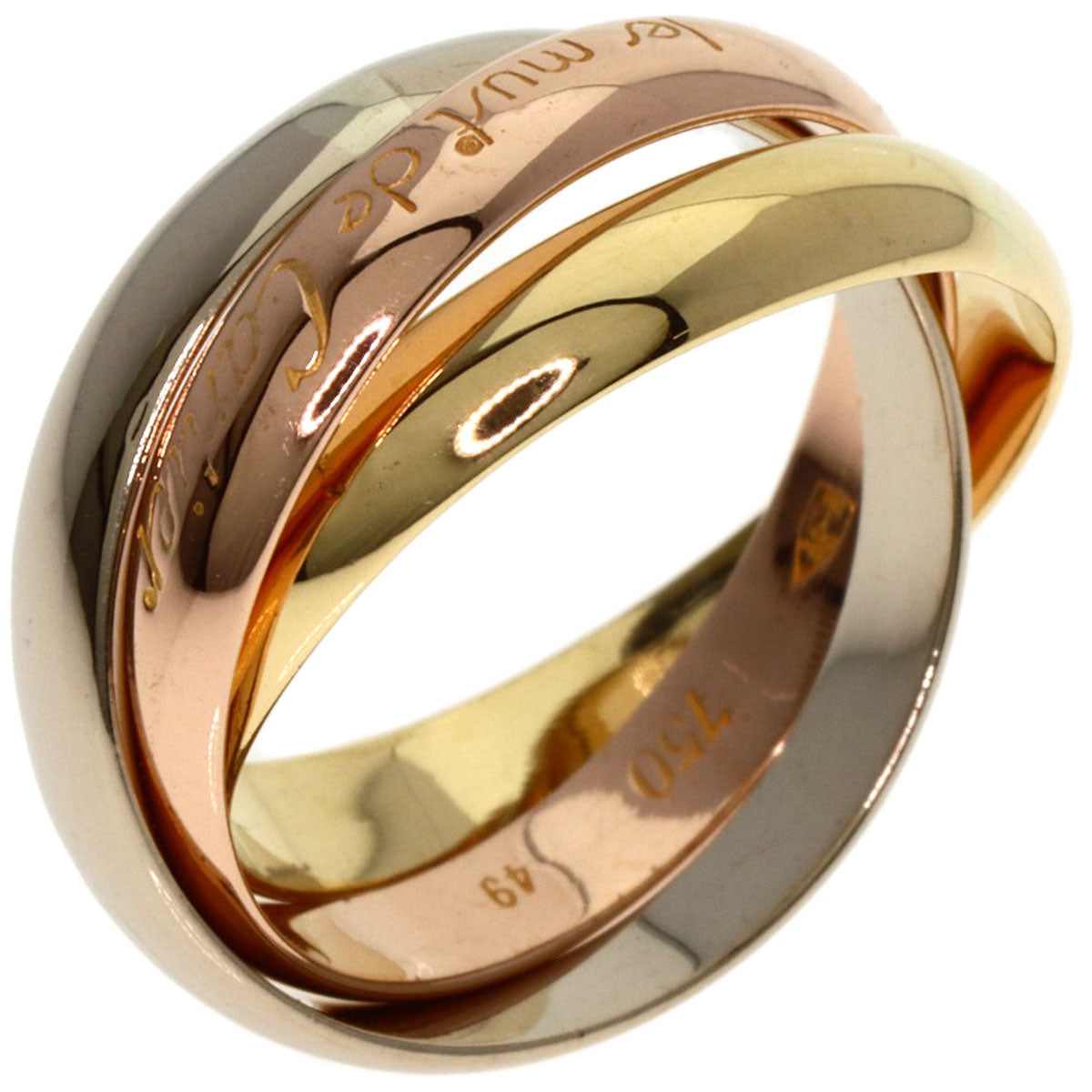 CARTIER Trinity #49 Ring K18 Yellow Gold 18K Pink GoldLadies [Used]