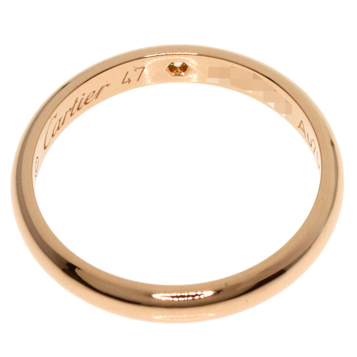 CARTIER Classic Wedding 1P Diamond #47 Ring K18 Pink Gold Ladies [Used]