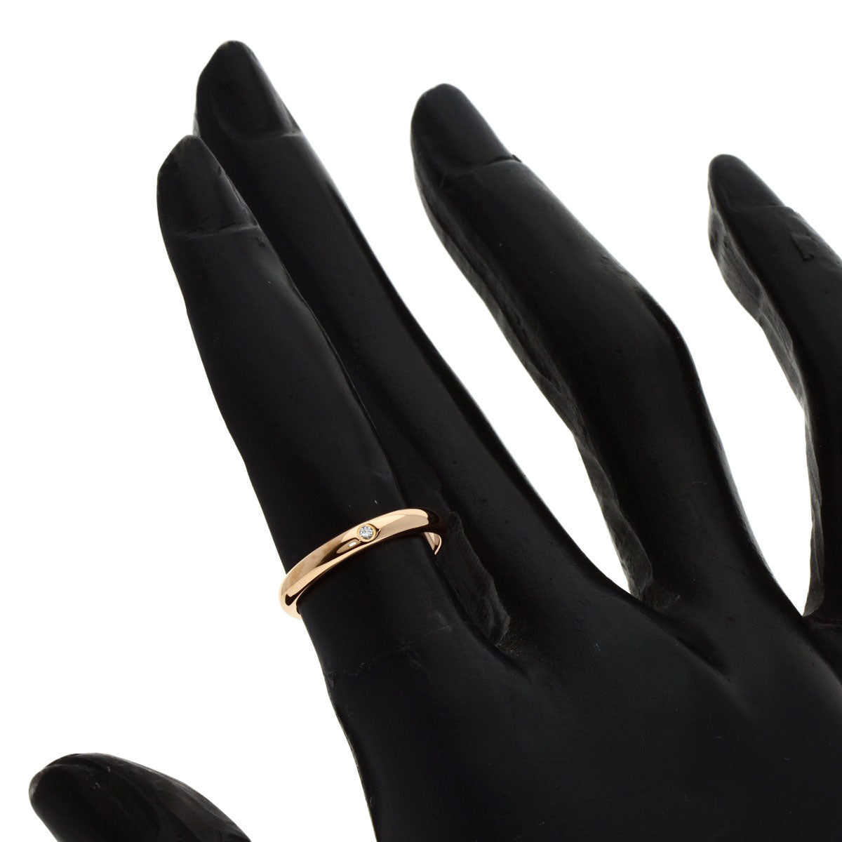 CARTIER Classic Wedding 1P Diamond #47 Ring K18 Pink Gold Ladies [Used]