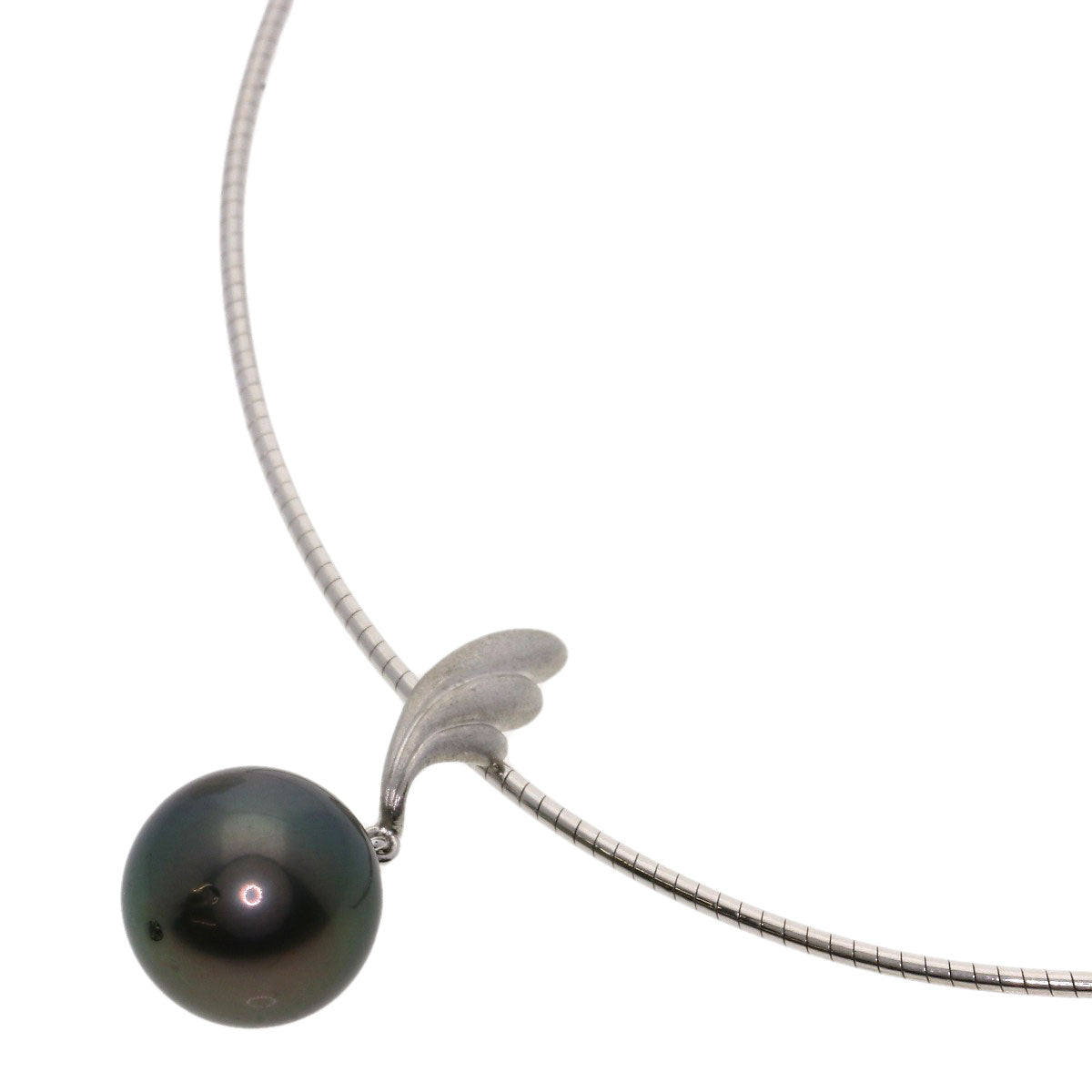 MIKIMOTO Black Butterfly Pearl Pearl Necklace K18 White Gold Ladies [Used]