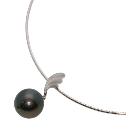 MIKIMOTO Black Butterfly Pearl Pearl Necklace K18 White Gold Ladies [Used]