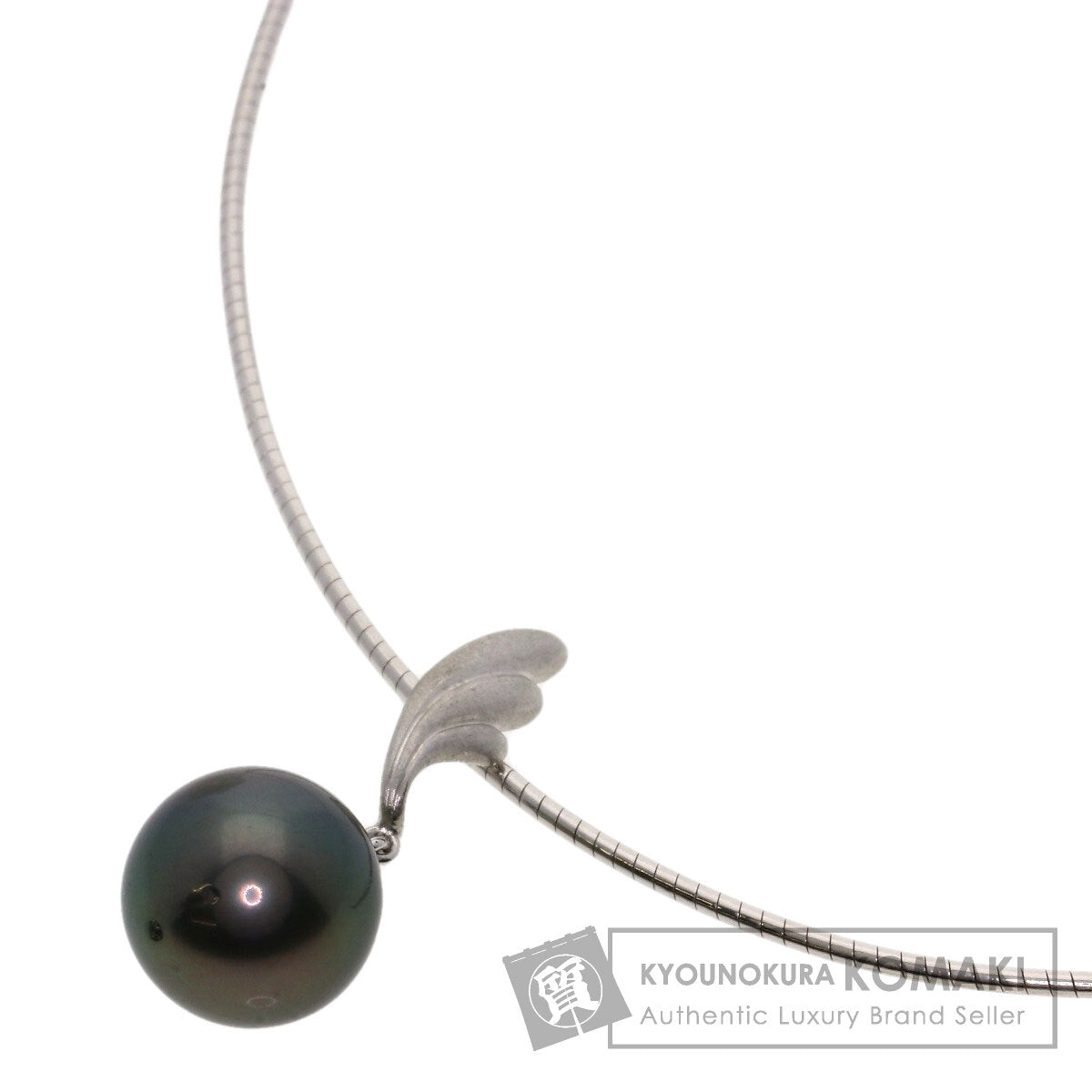 MIKIMOTO Black Butterfly Pearl Pearl Necklace K18 White Gold Ladies [Used]