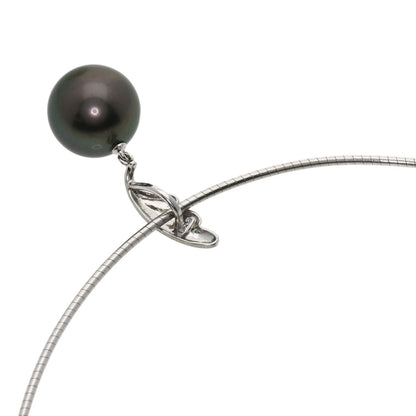 MIKIMOTO Black Butterfly Pearl Pearl Necklace K18 White Gold Ladies [Used]