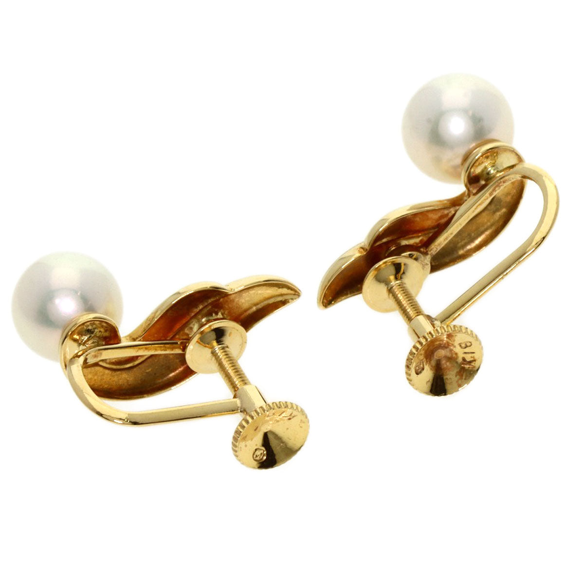 MIKIMOTO Pearl Pearl Earring K18 Yellow Gold Ladies [Used]