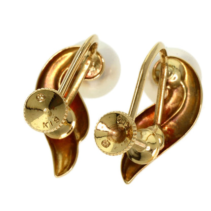 MIKIMOTO Pearl Pearl Earring K18 Yellow Gold Ladies [Used]