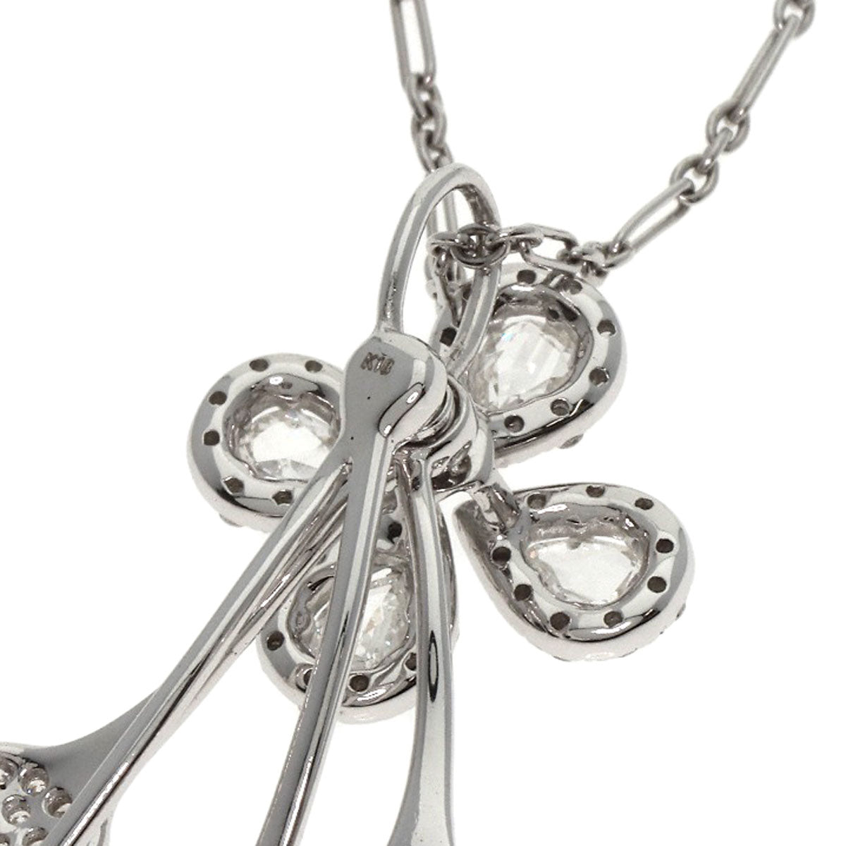 Diamond Necklace K18 White Gold 5.7g　Ladies