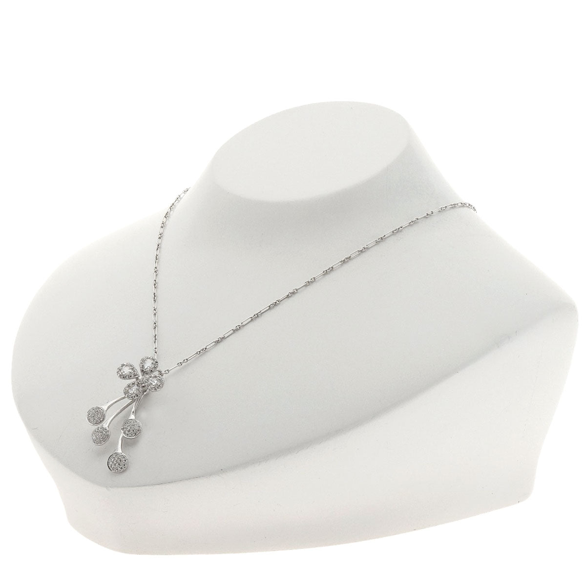 Diamond Necklace K18 White Gold 5.7g　Ladies