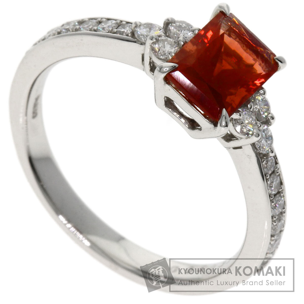 0.95ct Sunstone Diamond Ring Platinum PT950 4.6g　Ladies