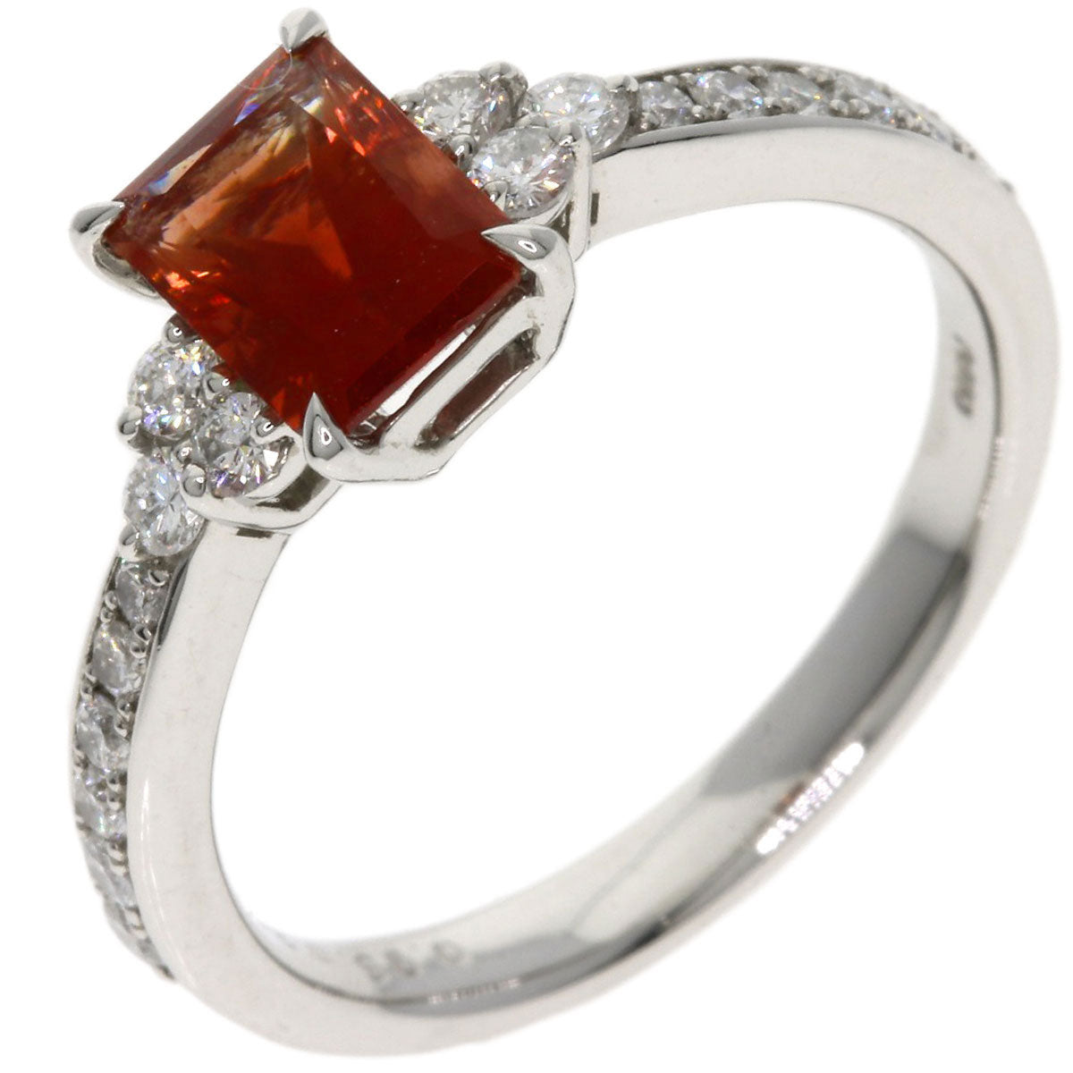 0.95ct Sunstone Diamond Ring Platinum PT950 4.6g　Ladies