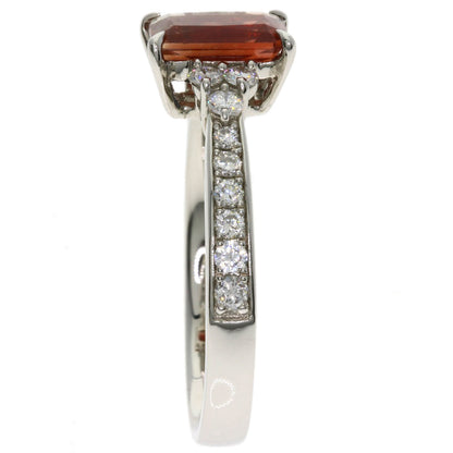 0.95ct Sunstone Diamond Ring Platinum PT950 4.6g　Ladies