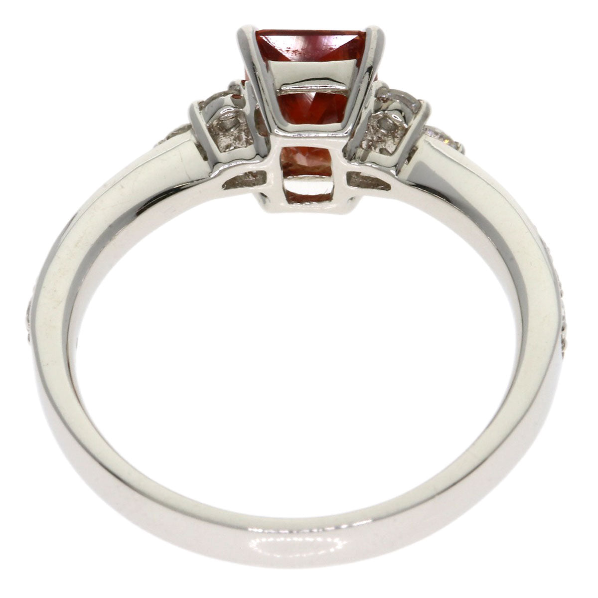 0.95ct Sunstone Diamond Ring Platinum PT950 4.6g　Ladies