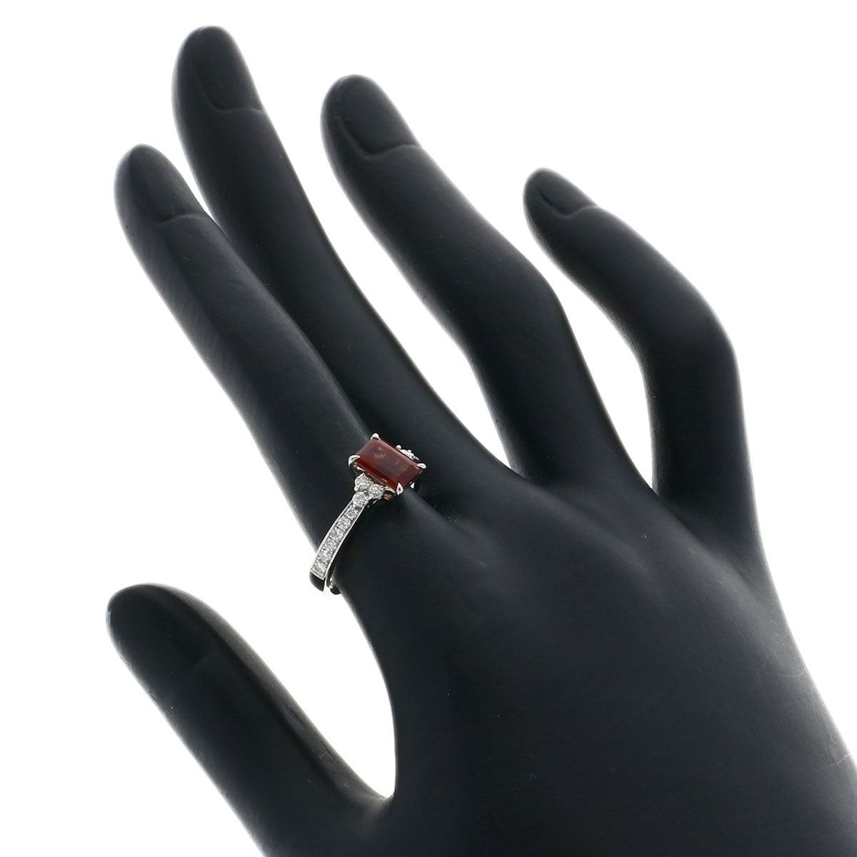 0.95ct Sunstone Diamond Ring Platinum PT950 4.6g　Ladies