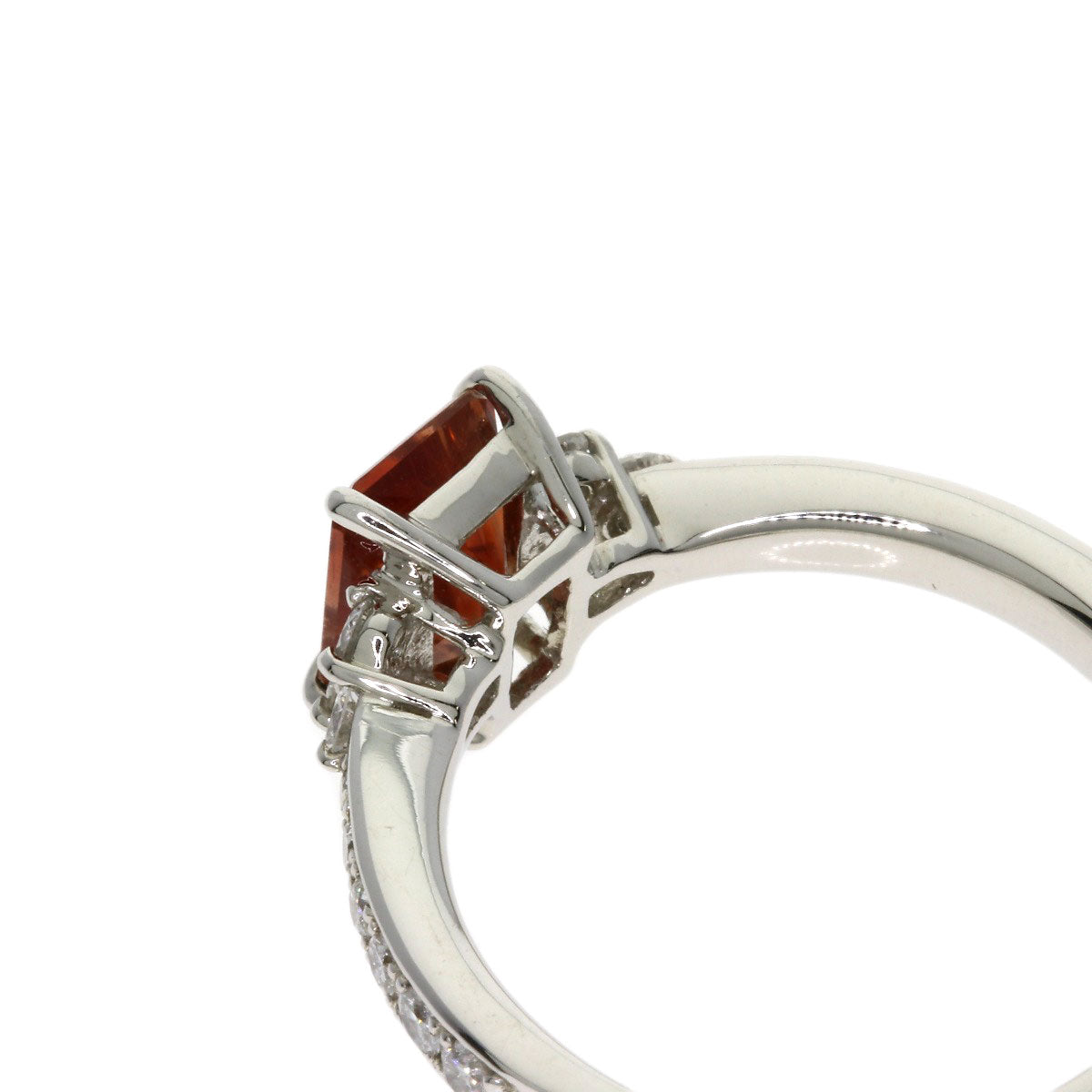 0.95ct Sunstone Diamond Ring Platinum PT950 4.6g　Ladies