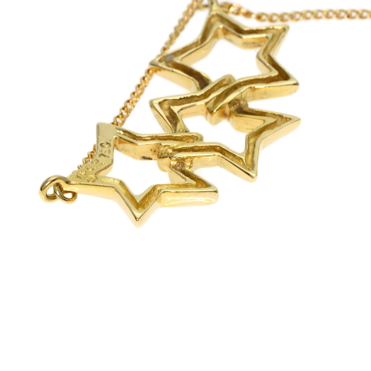 TIFFANY&Co. Triple star Necklace K18 Yellow Gold Ladies [Used]