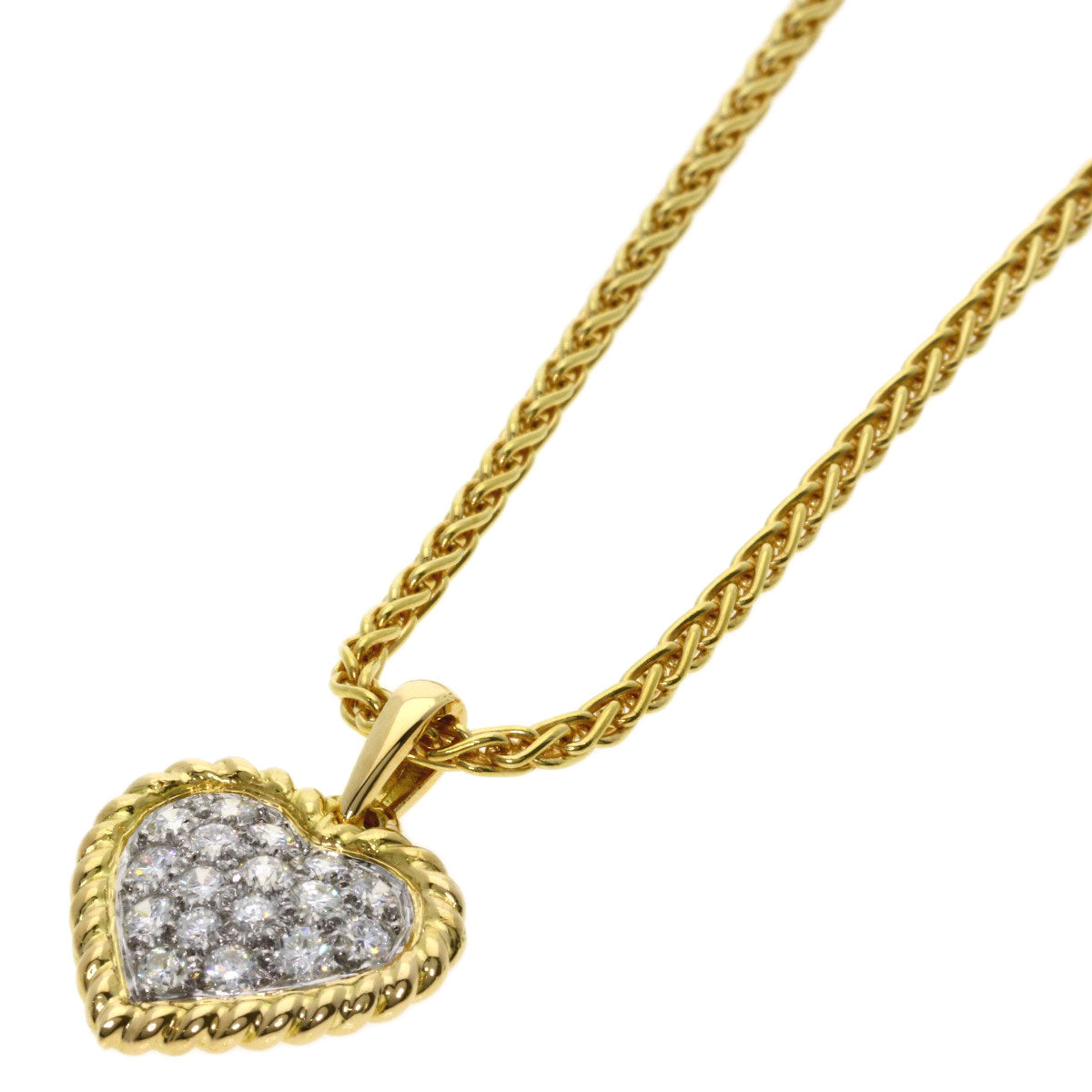 Van Cleef & Arpels Heart Diamond Necklace K18 Yellow Gold Ladies [Used]