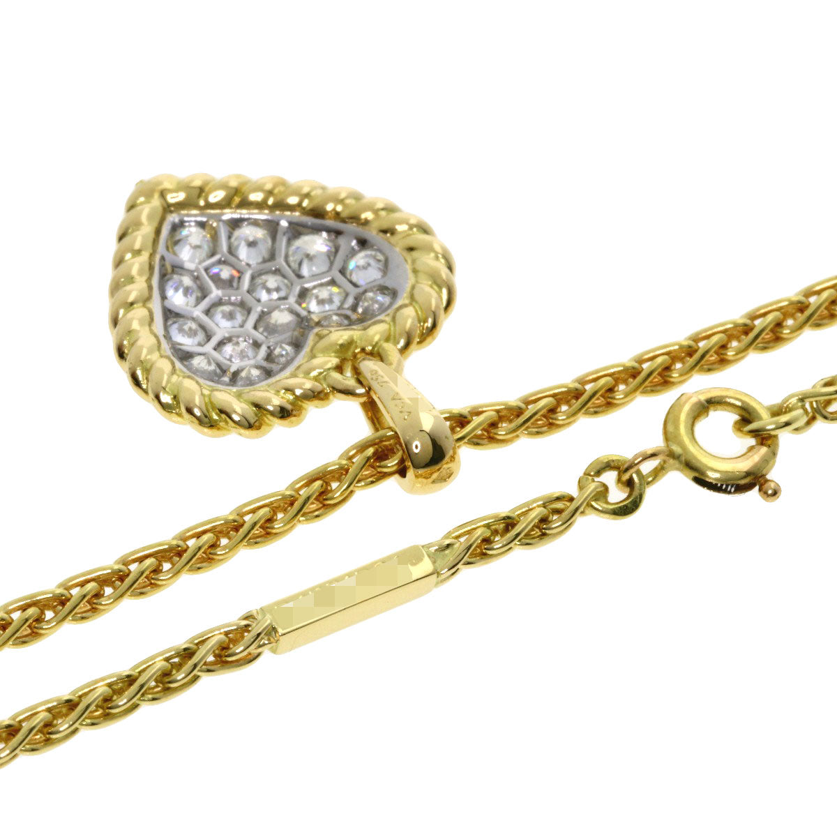 Van Cleef & Arpels Heart Diamond Necklace K18 Yellow Gold Ladies [Used]