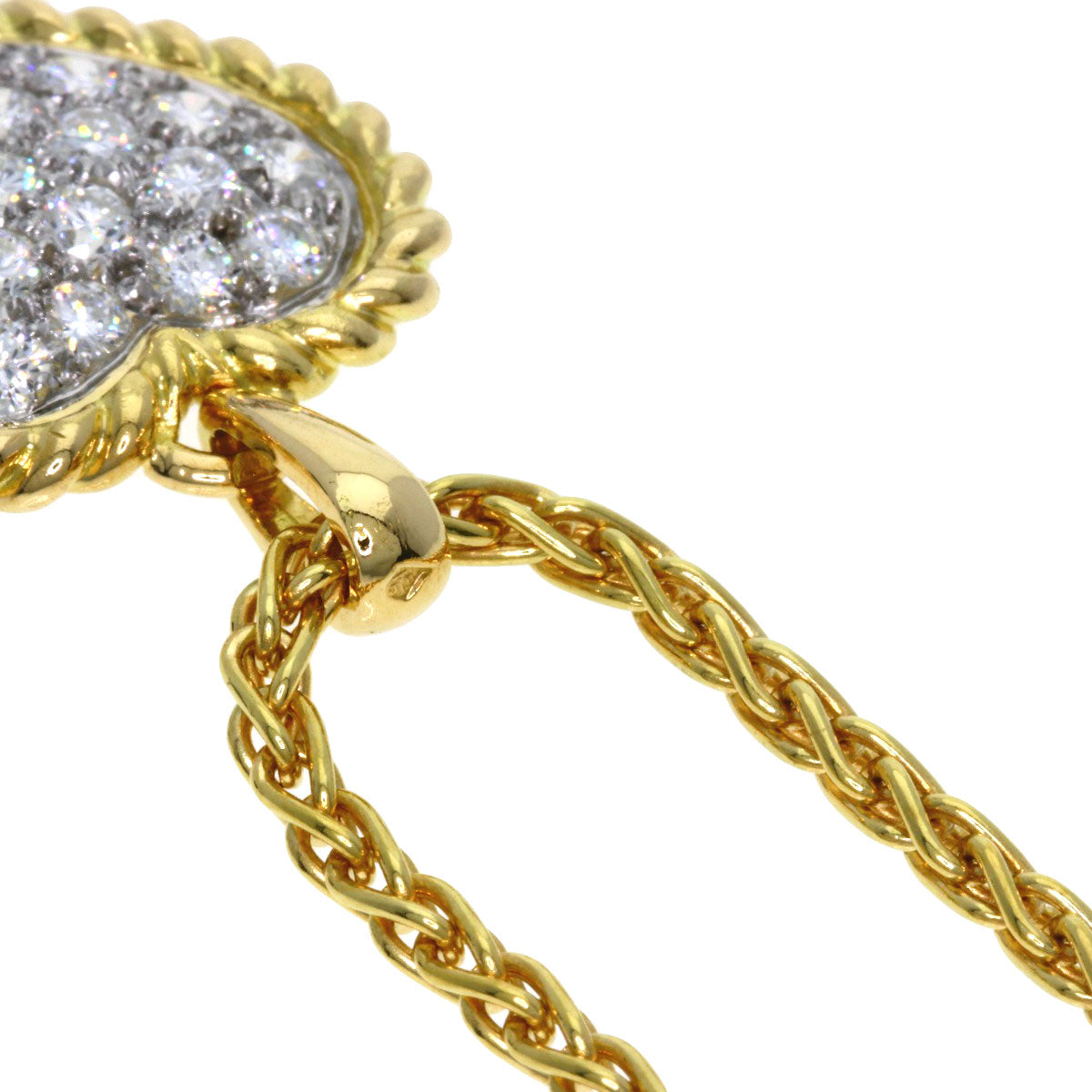 Van Cleef & Arpels Heart Diamond Necklace K18 Yellow Gold Ladies [Used]